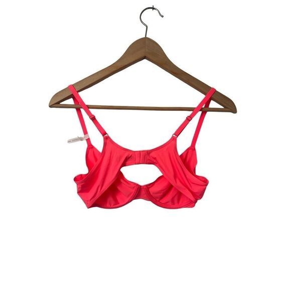 Aerie Smoothez Neon Coral Pink Full Coverage Bra Size 36B New - Picture 3 of 4